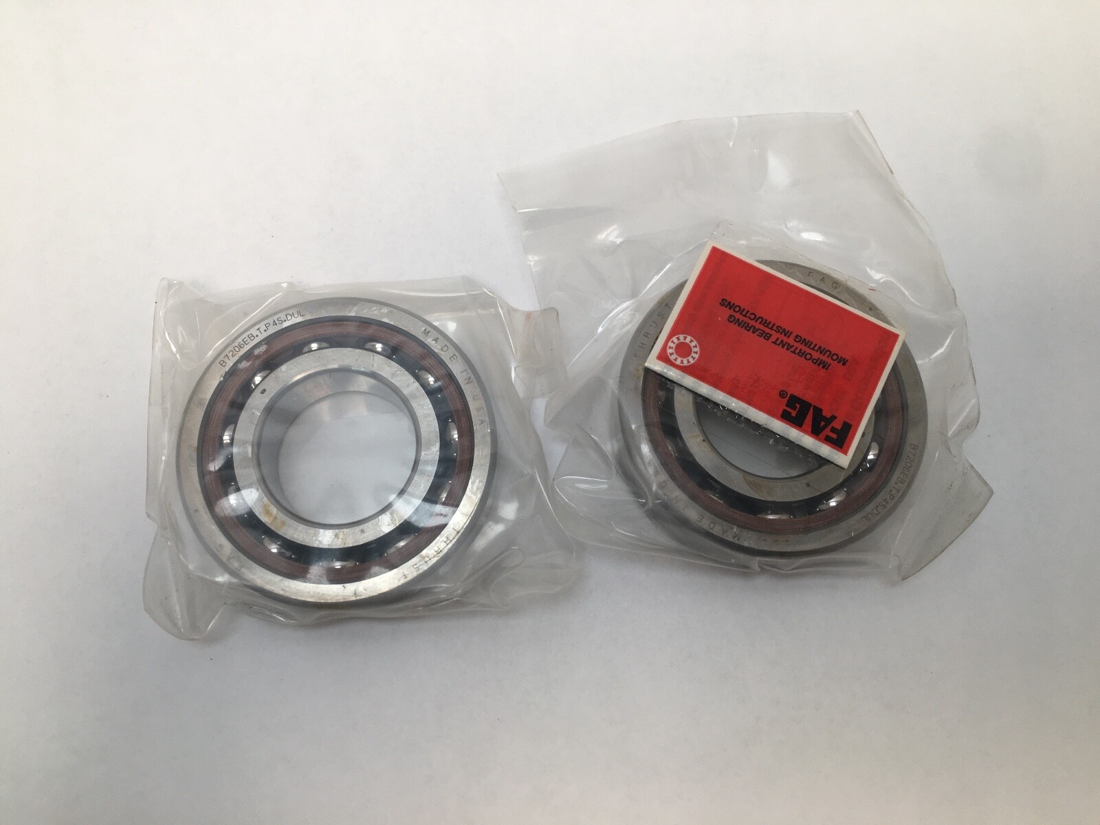 FAG B7206EB.T.P4S.DUL Bearing 30x62x16 mm 7206E B-7206-EB-T-P4S-DUL USA 2 Pcs