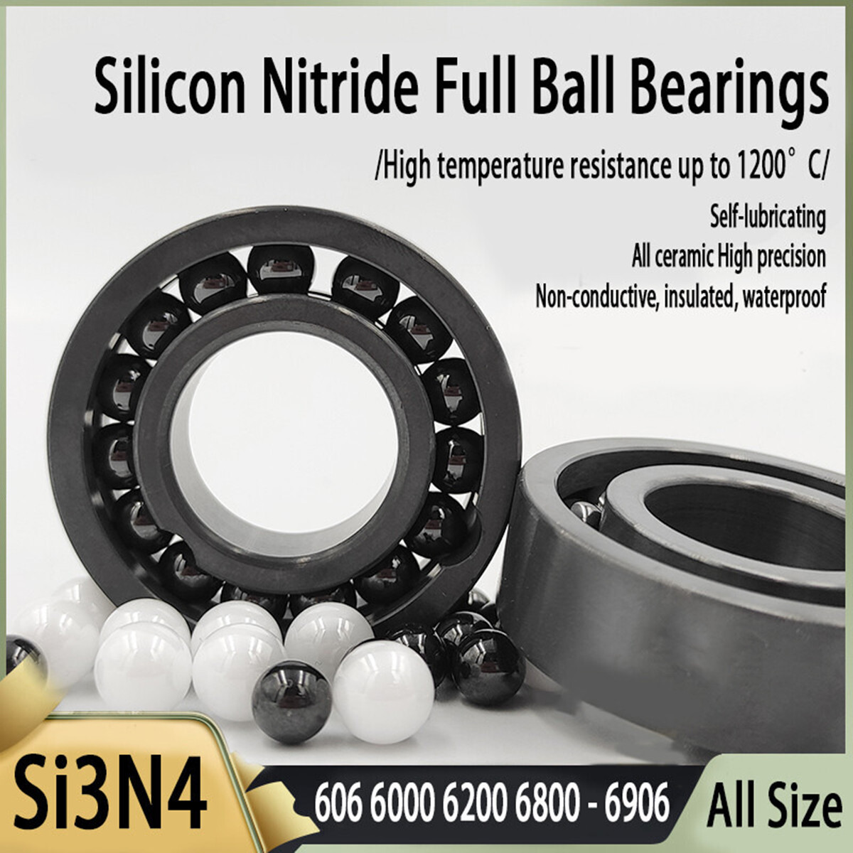 Si3N4 Silicon Nitride Full Ceramic Ball Bearing Full Balls Bearings Various Size