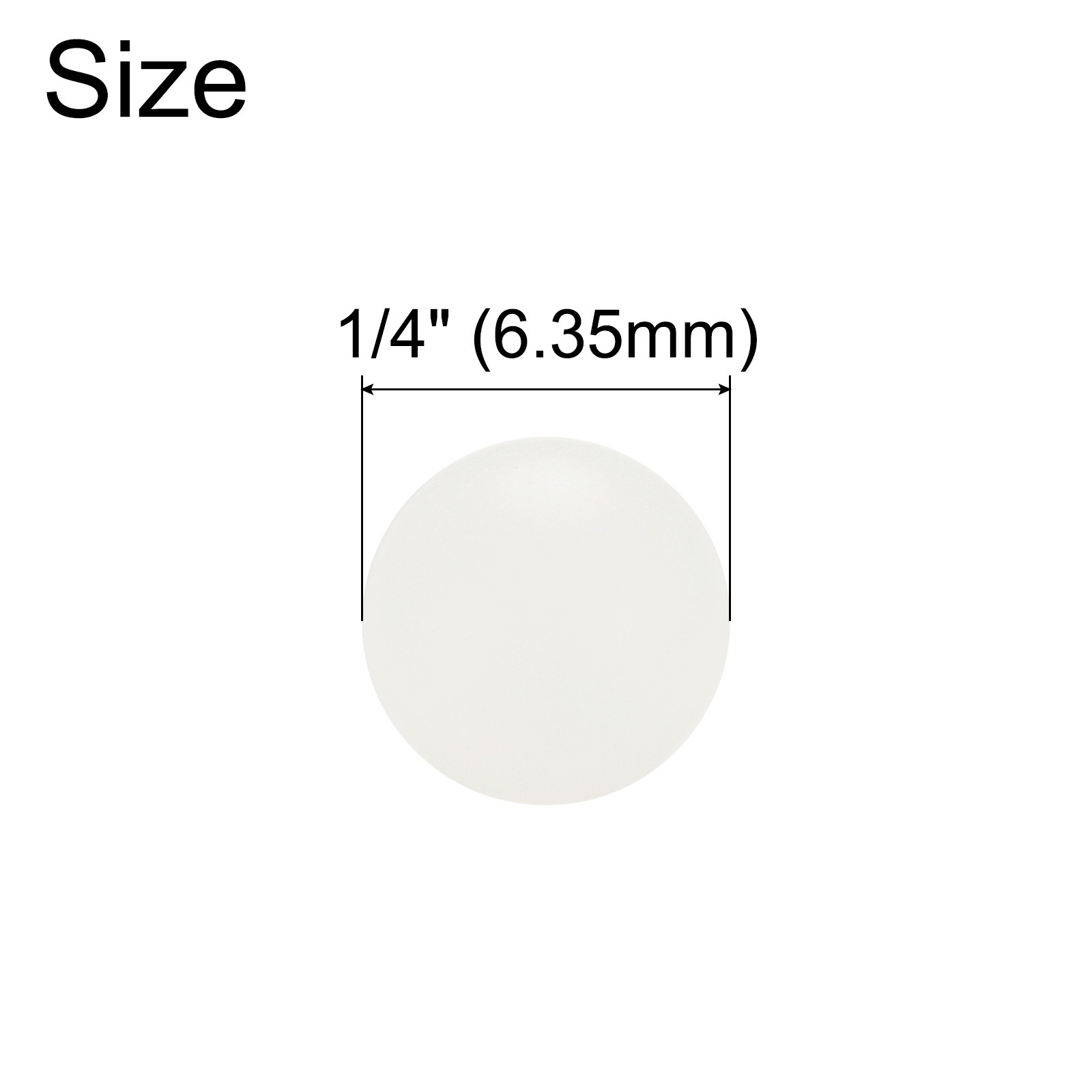 200Pcs Nylon Bearing Balls 1/4″ 6.35mm Polishing Ball, G2 Precision, White