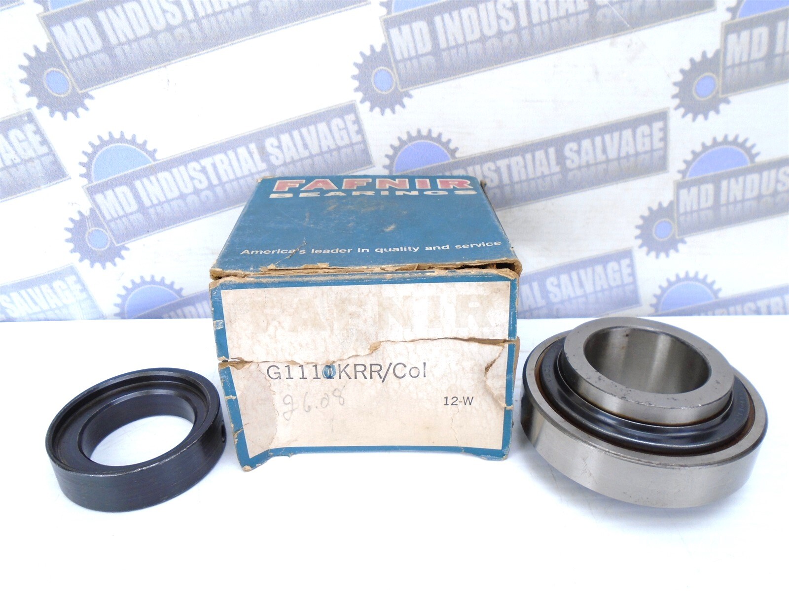 Fafnir – G1110KRR + Col – Insert Bearing w/ COLLAR – 42.86mm x 85mm x 22mm (NIB)