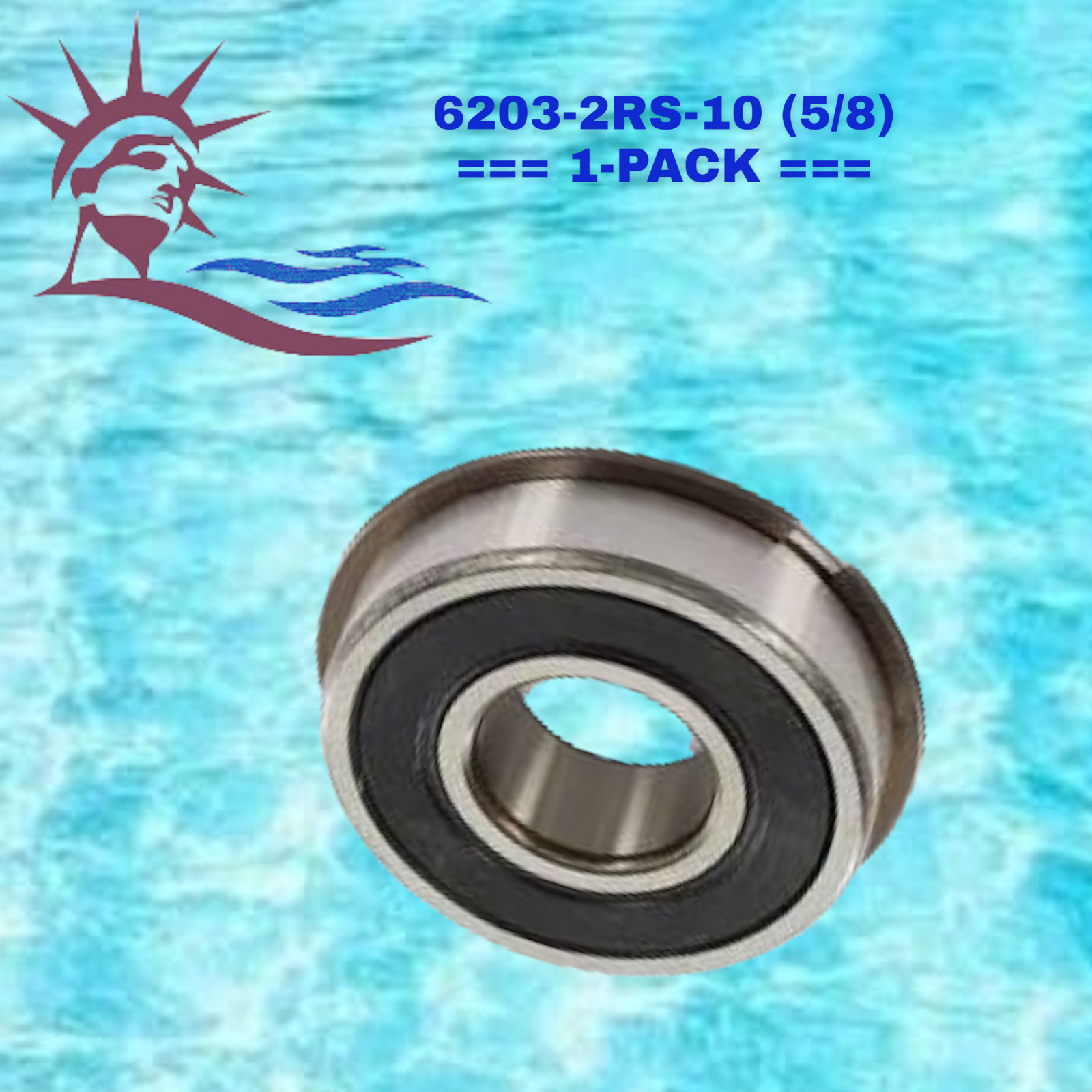 6203-2RS-10 WJB Radial Ball Bearing W/2 Seals 5/8 Bore (R6S7F)