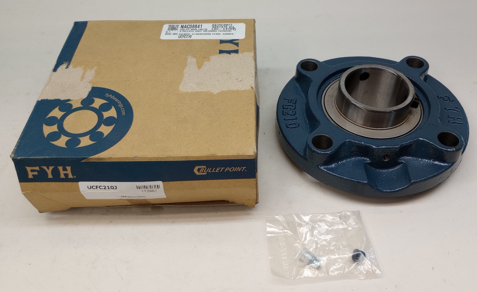 FYH UCFC210J Flanged Ball Bearing Housing Unit 50mm ID 4 Bolt