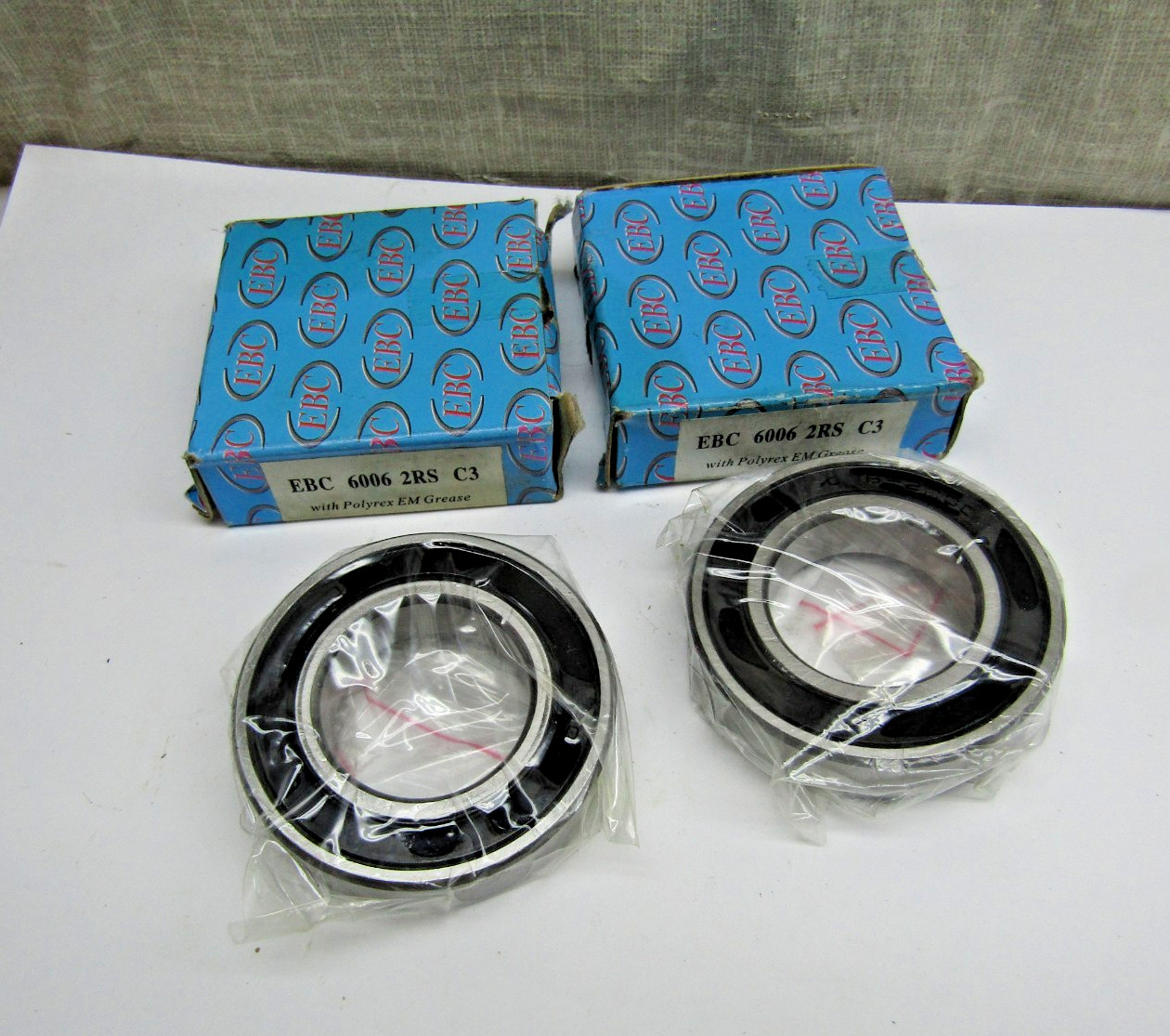 (Lot of 2) EBC 6006-2RS C3 30mm X 55mm X 13mm Sealed Bearing