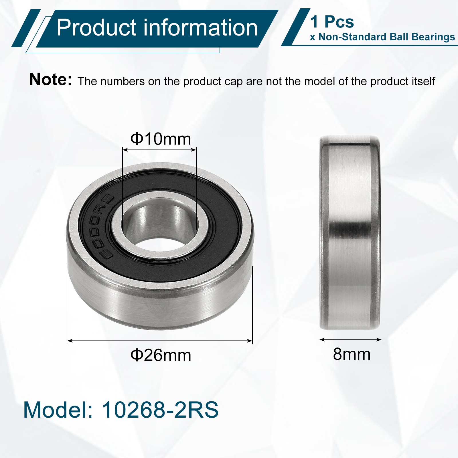 10268-2RS Non-Standard Ball Bearings 10mm ID x 26mm OD x 8mm Thickness
