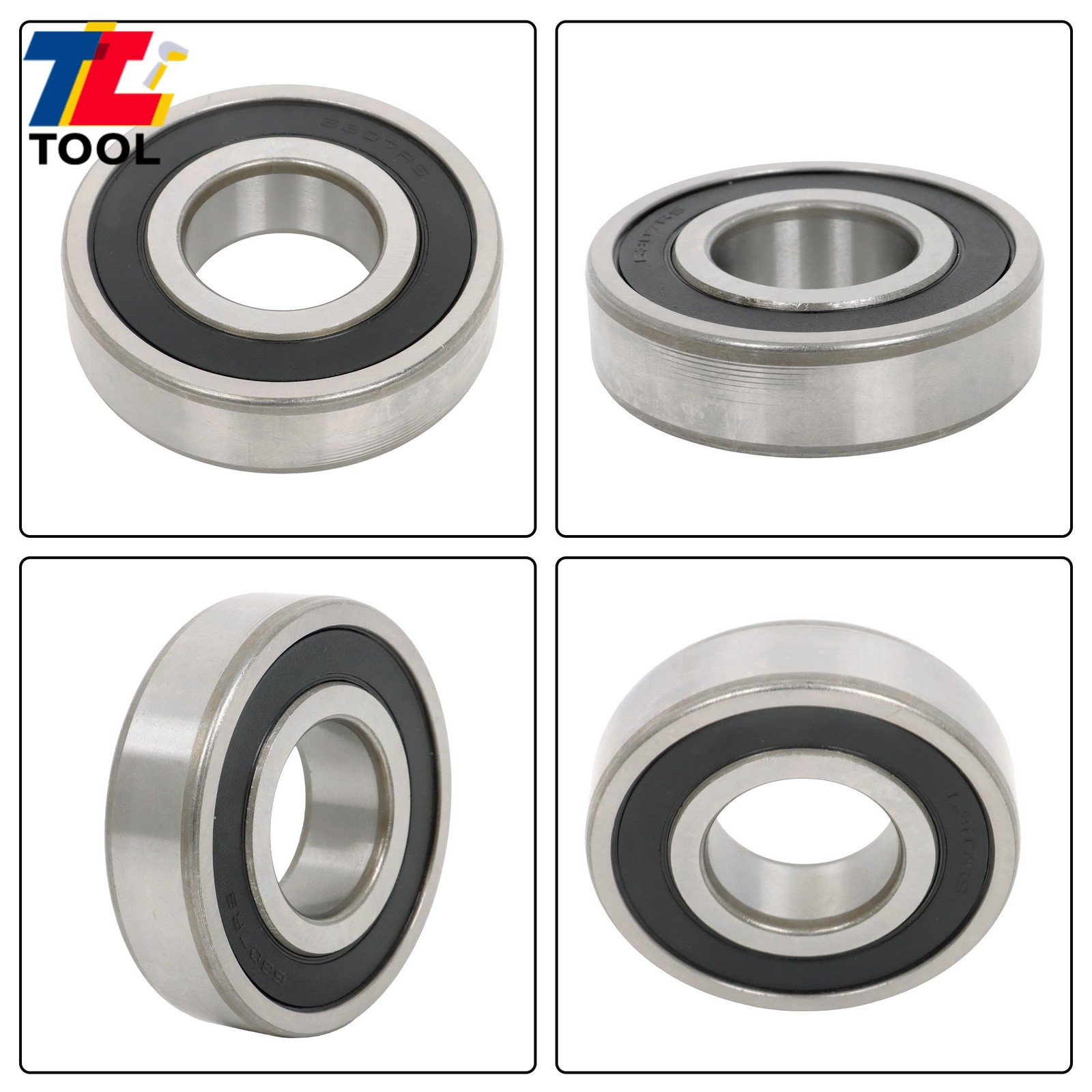 Industrial 6307-2RS Ball Bearing 2 Pack 35x80x21mm Rubber Seal