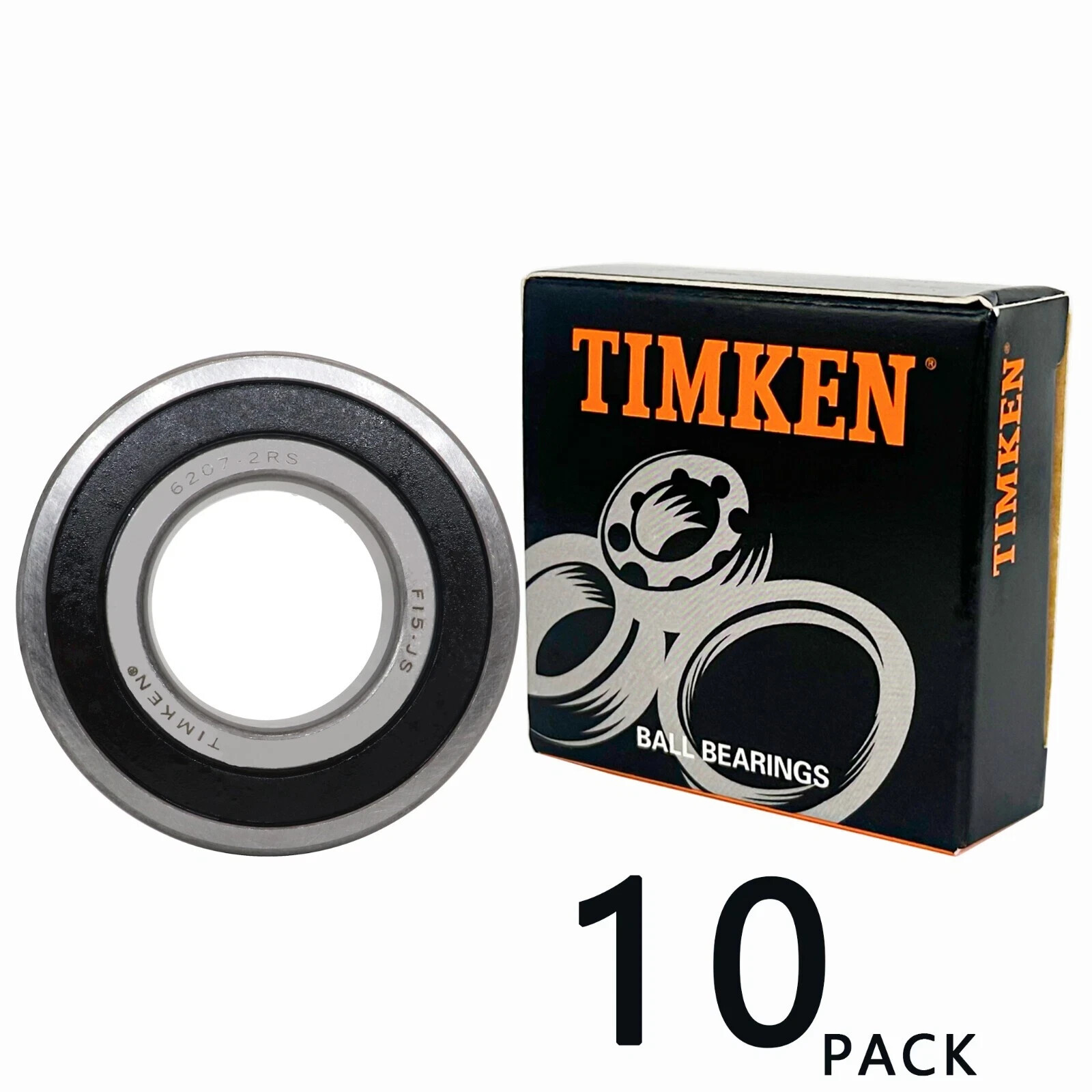 10 PCS TIMKEN 6207-2RS 35X72X17MM Double Rubber Seal Deep Groove Ball Bearings