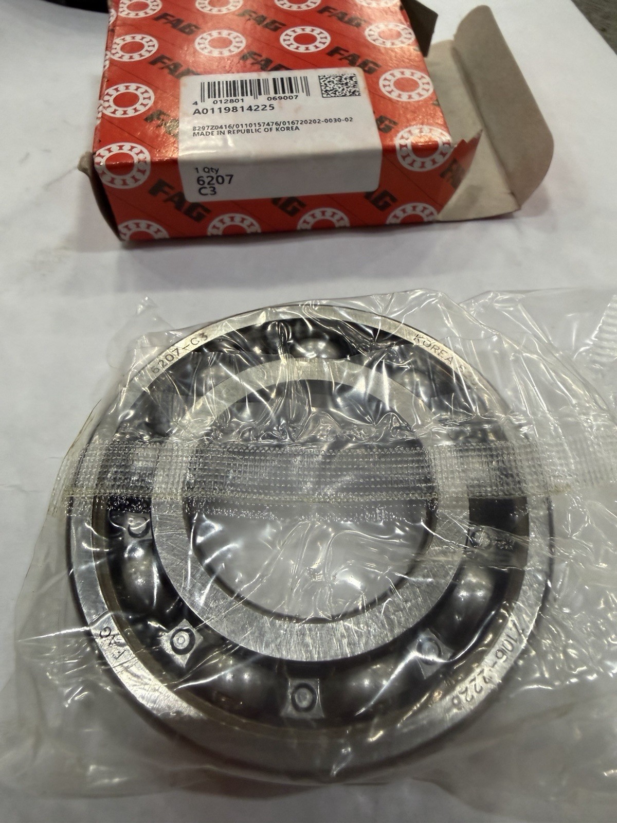 Fag 6207.C3 Deep Groove Ball Bearing