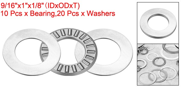 10pcs NTA916 Needle Roller Thrust Bearings with Washers 9/16″x1″x1/8″