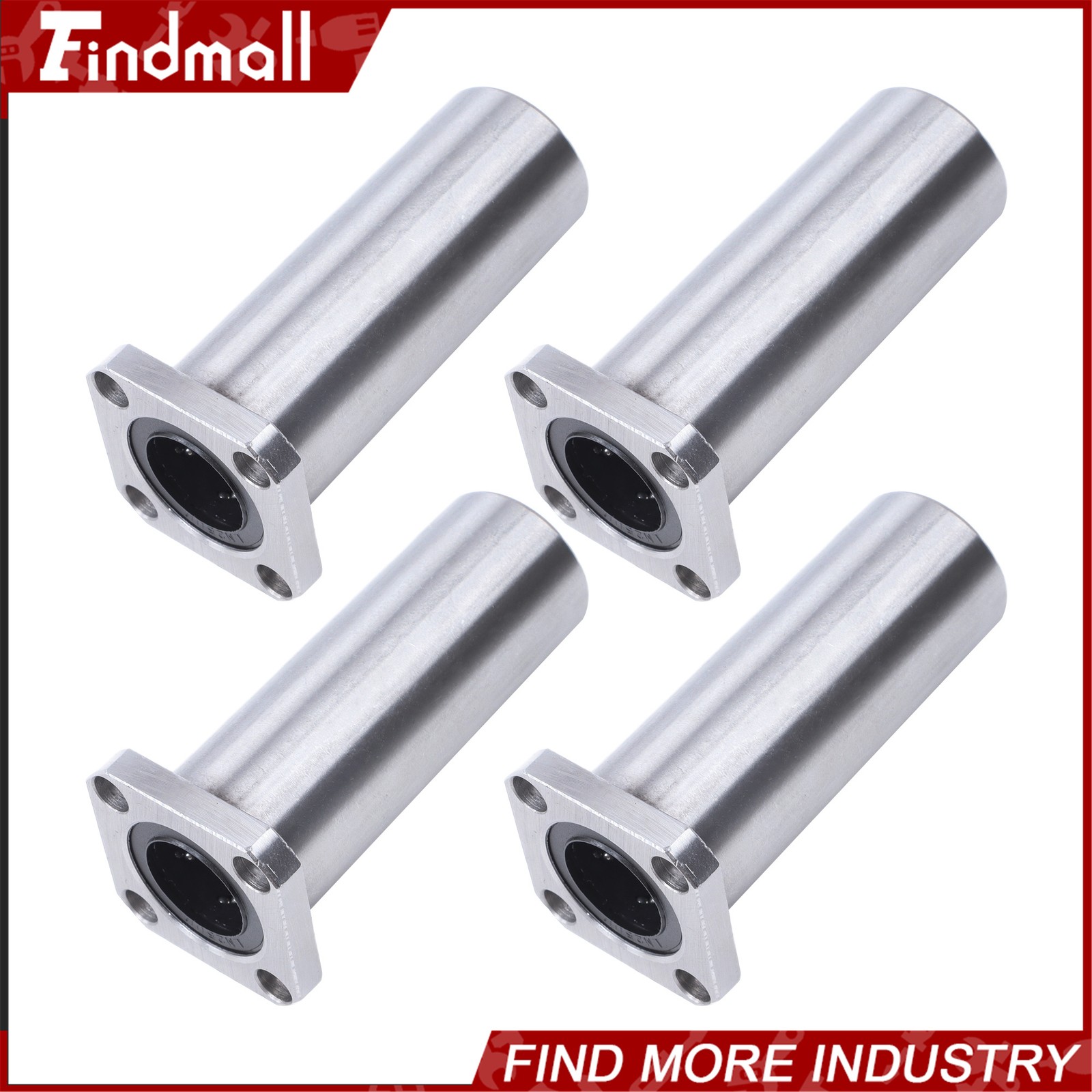 Findmall Steel Cage LMK25UU Linear Bearing 25x40x59mm Square Flange for CNC