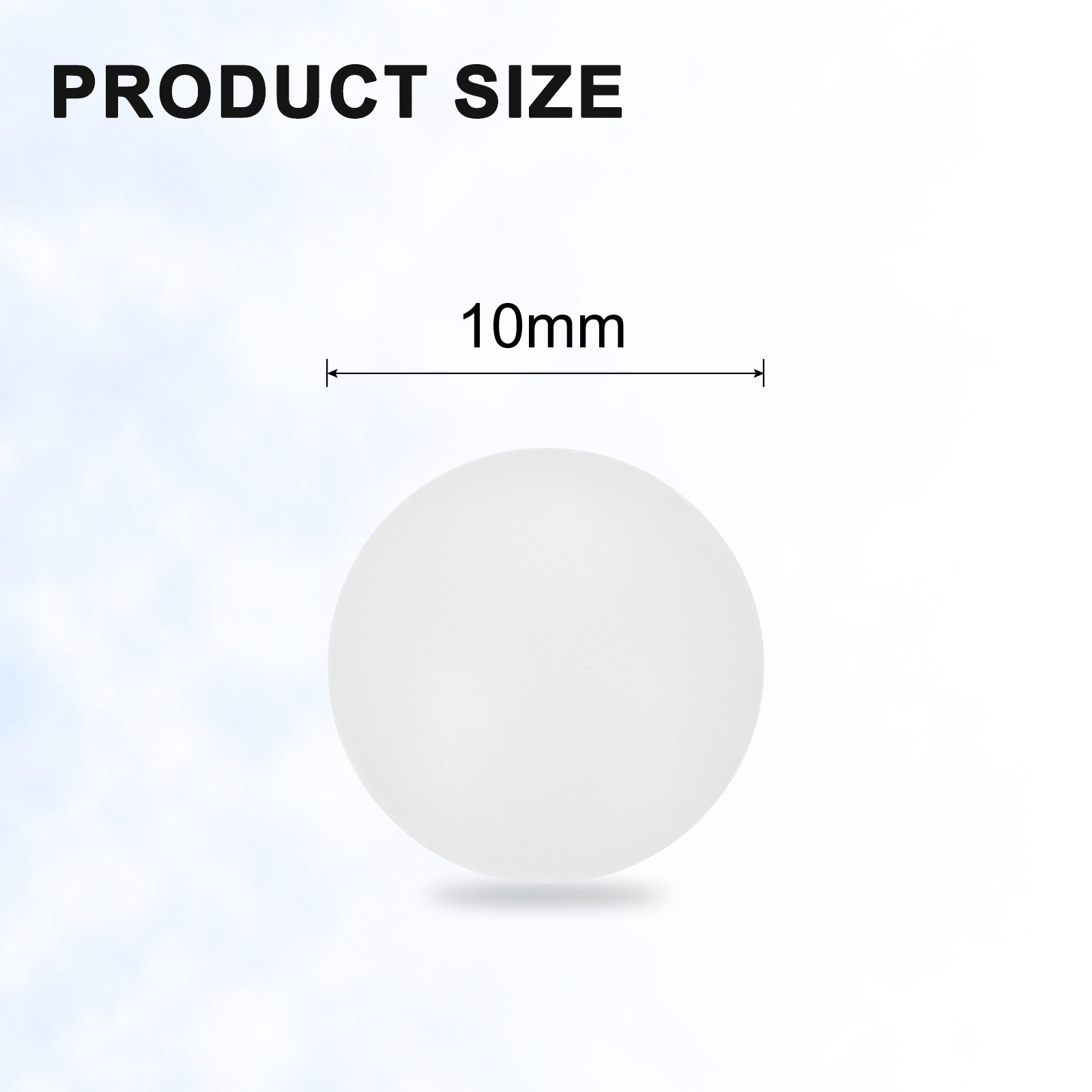 100pcs PP Plastic Bearing Balls 10mm Solid Plastic Balls G2 Precision White