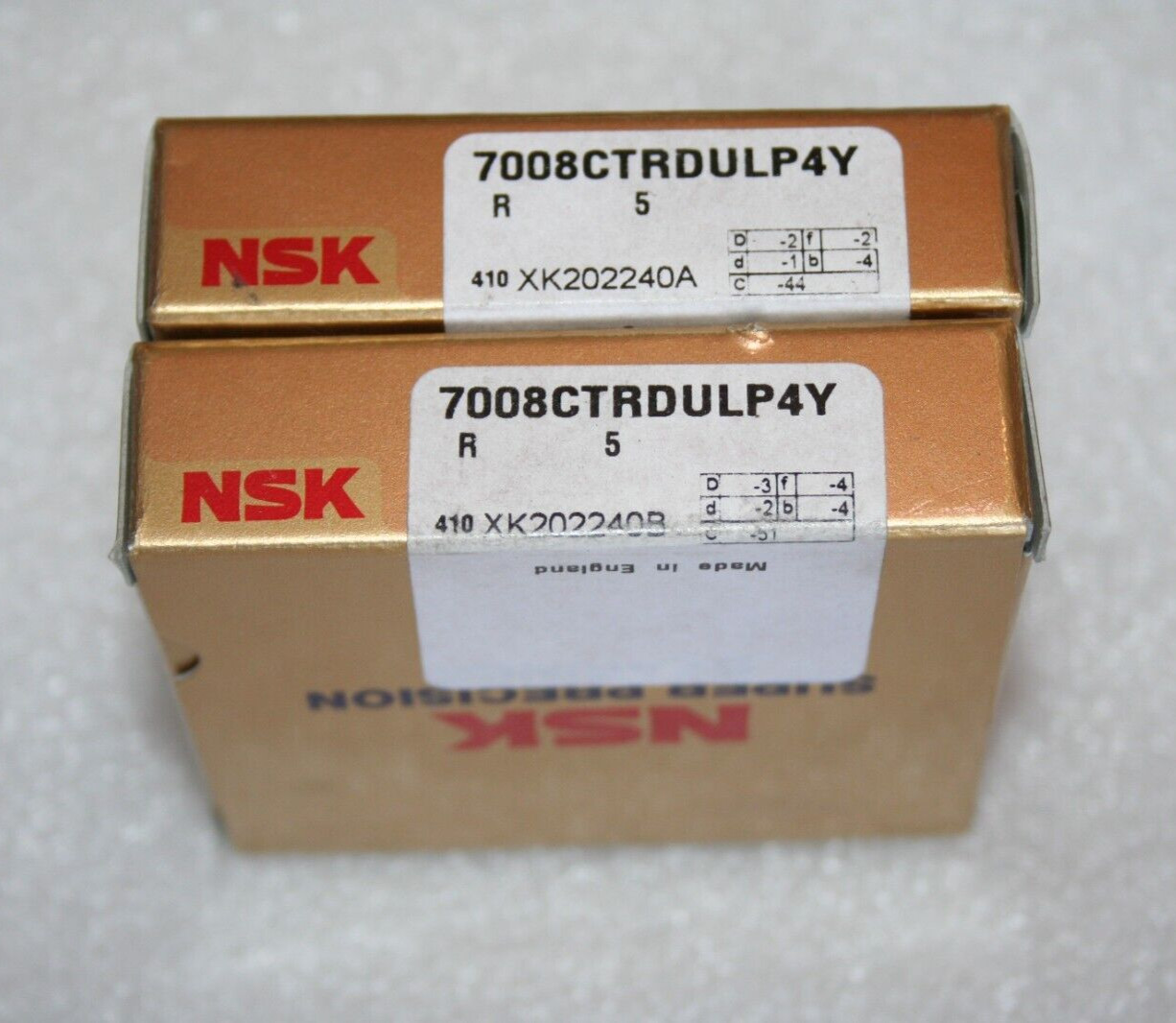 (Matched Set of 2) GENUINE NSK 7008 CTRDULP4Y Super Precision Bearings * NEW *