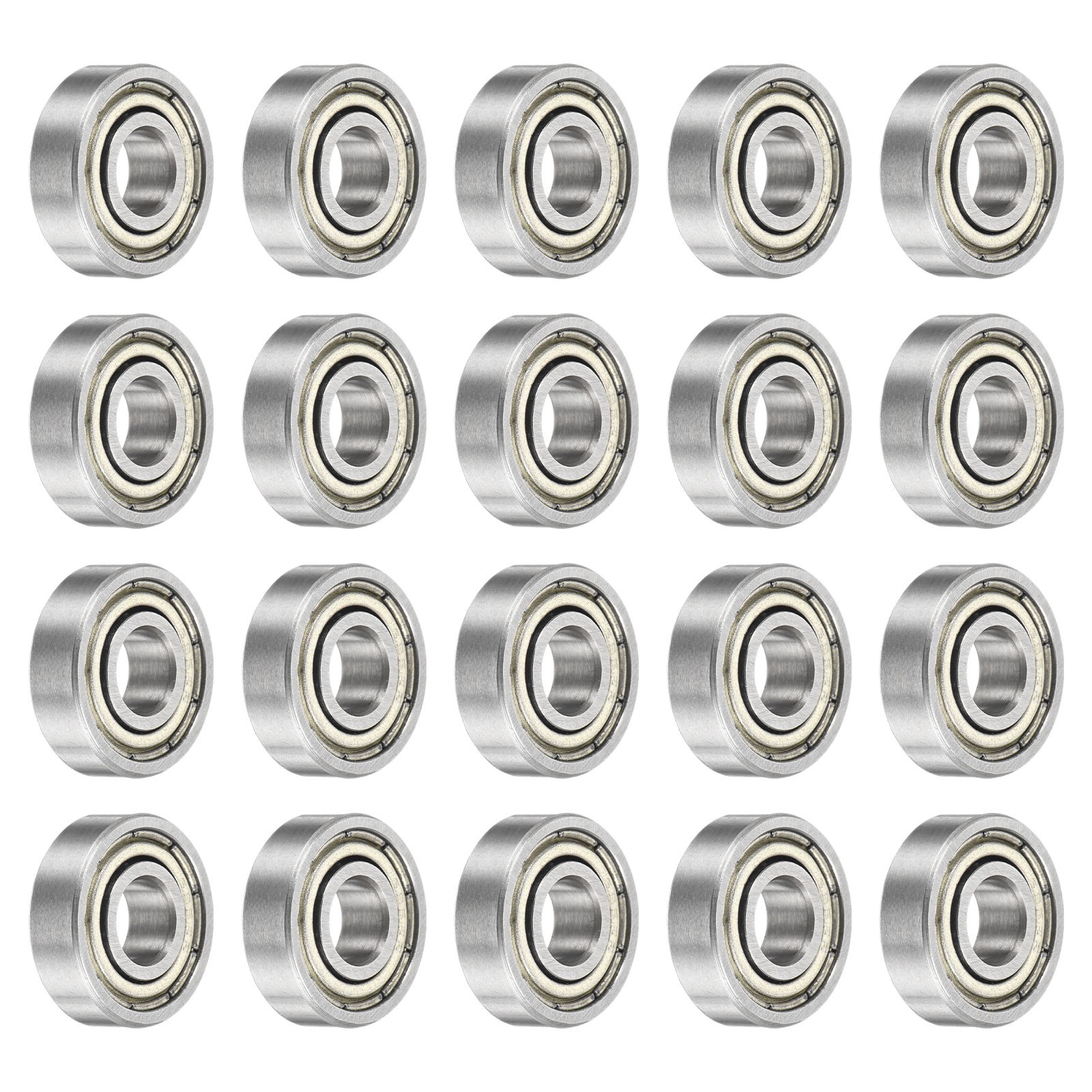 20Pcs 695ZZ Deep Ball Bearings 4.9x13x4mm Double Shield Bearing Silver Tone