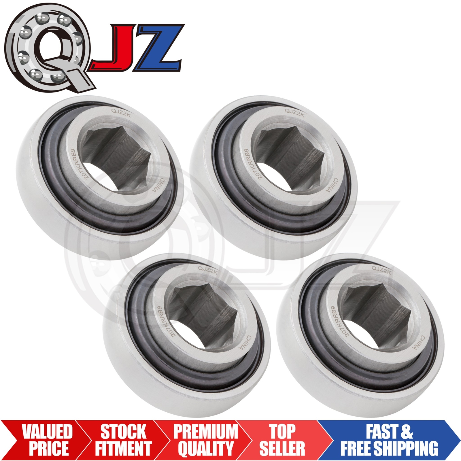[Qty.4] 207KRRB9 Agricultural Machinery Bearing [1-1/8″ ID x 72mm OD x 17mm W]