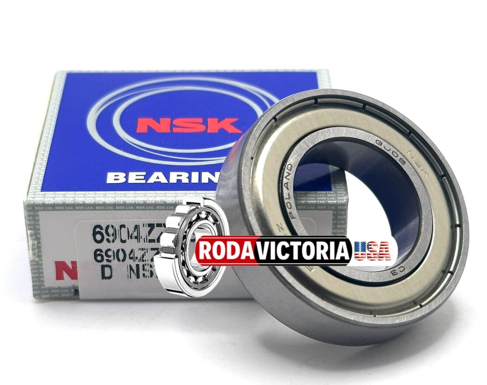 NSK 6904 ZZ DEEP GROOVE BALL BEARING, METAL SHIELDED 20x37x9mm