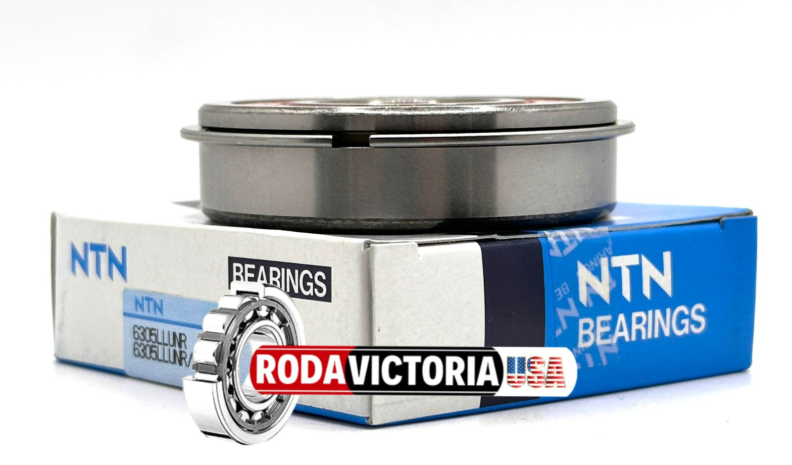 NTN JAPAN 6305LLU NR BALL BEARING, RUBBER SEALED + SNAP RING 6305 2RS NR
