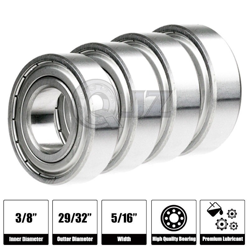 [Qty.4] 1606-ZZ Deep Groove Radial Ball Bearing [9.525mm x 23.019mm x 7.938mm]