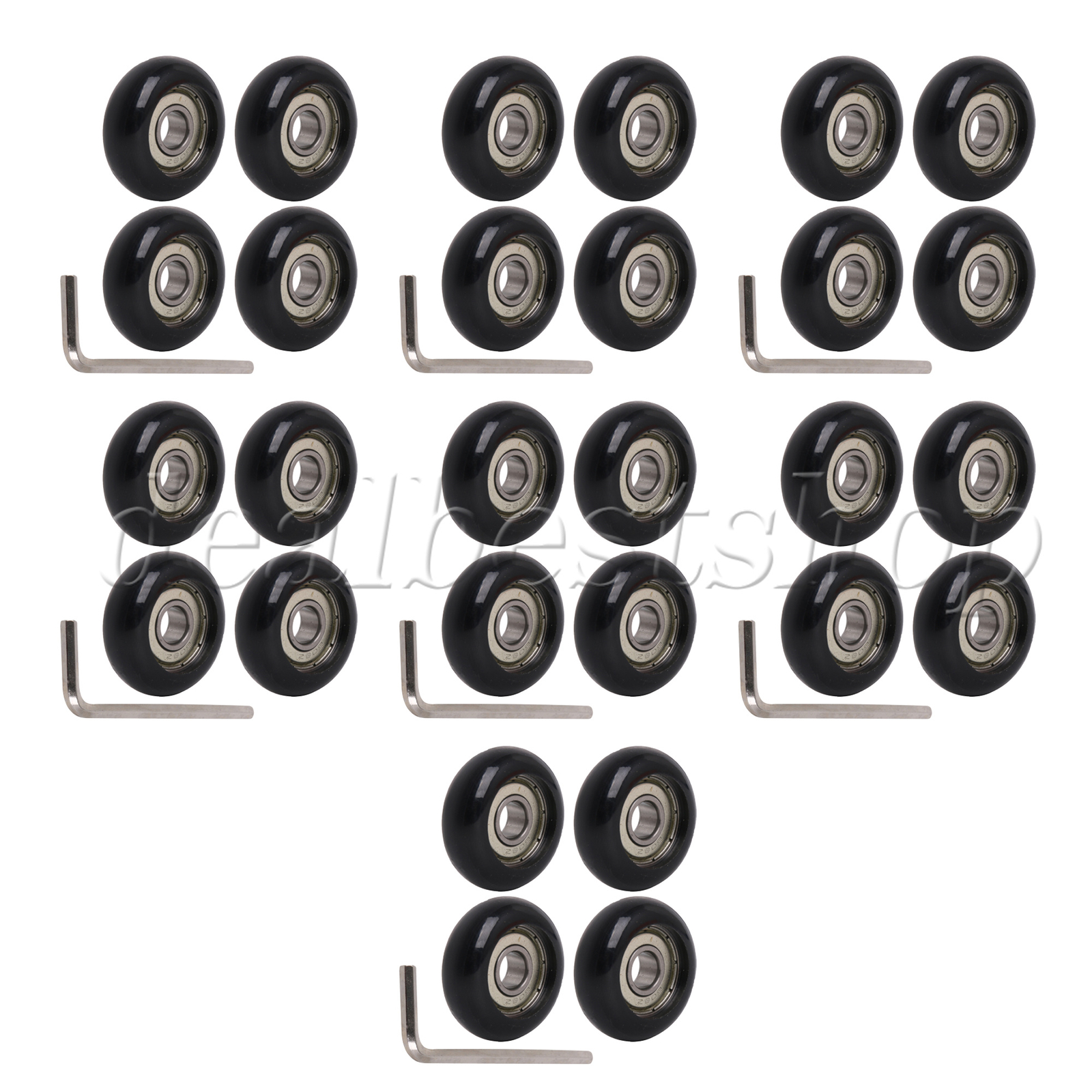 28 x Ball Bearing Guide Pulley Roller Round Wheels for Door & Window