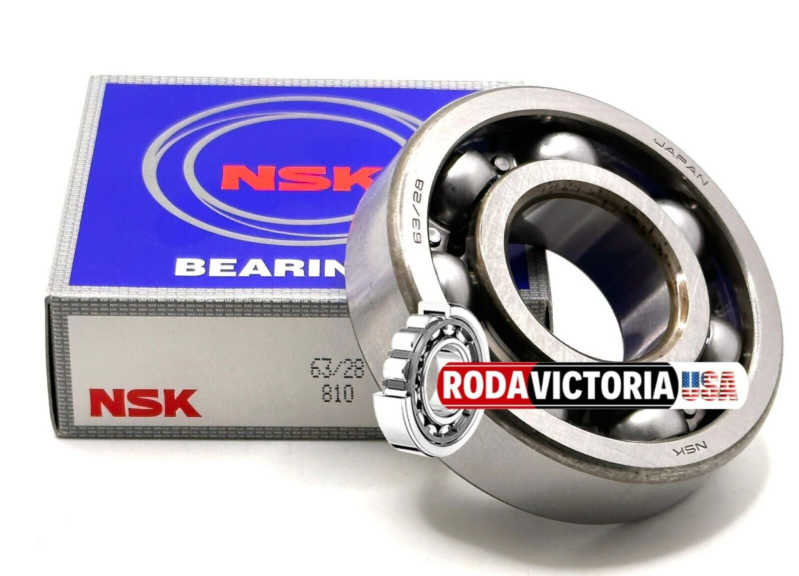 NSK 63/28 C4 DEEP GROOVE BALL BEARING, OPEN, NO SEALS 28x68x18mm