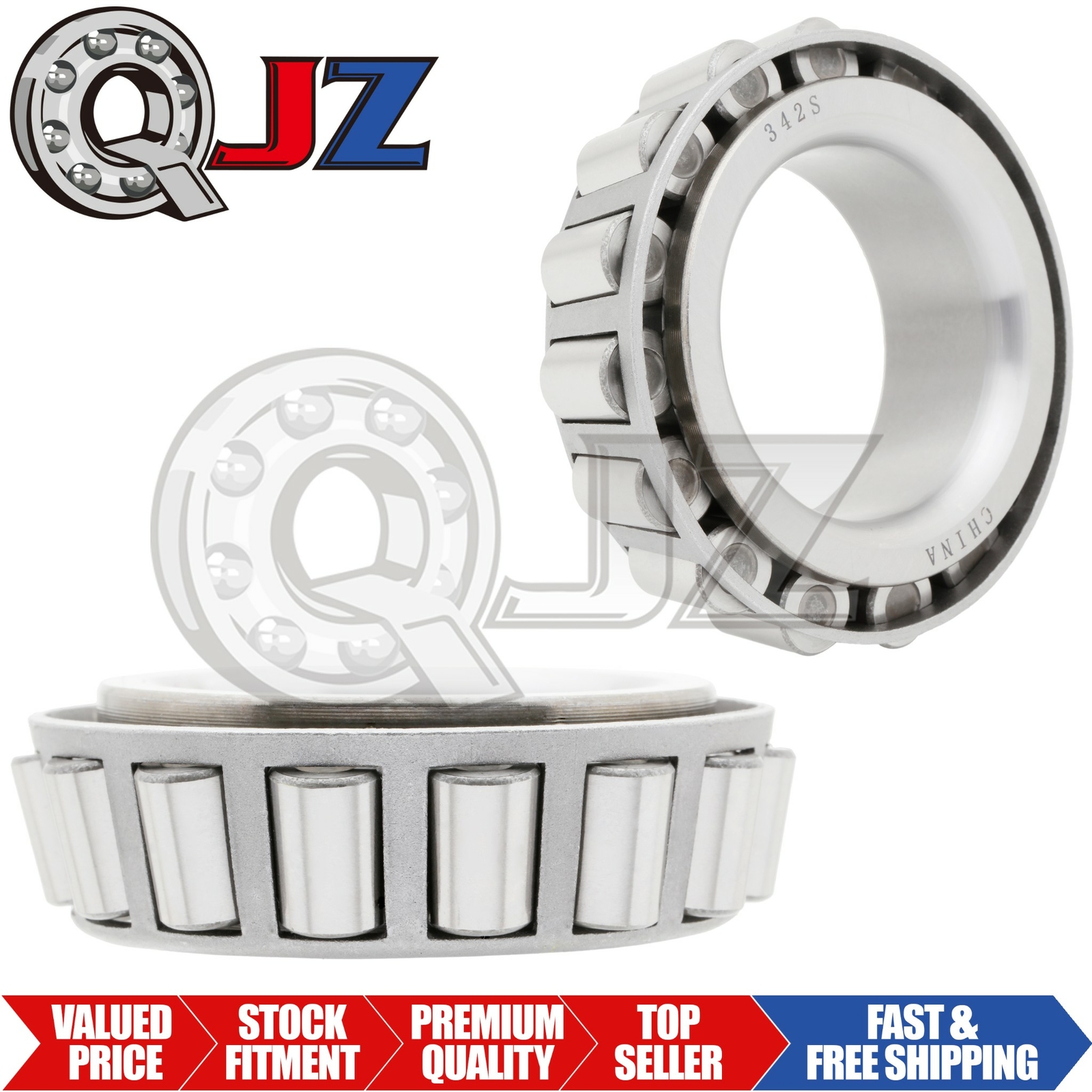 [2-Pack] 342S Tapered Roller Bearing Inner Cone 1.688″ (Bore) x 0.882″ (Width)