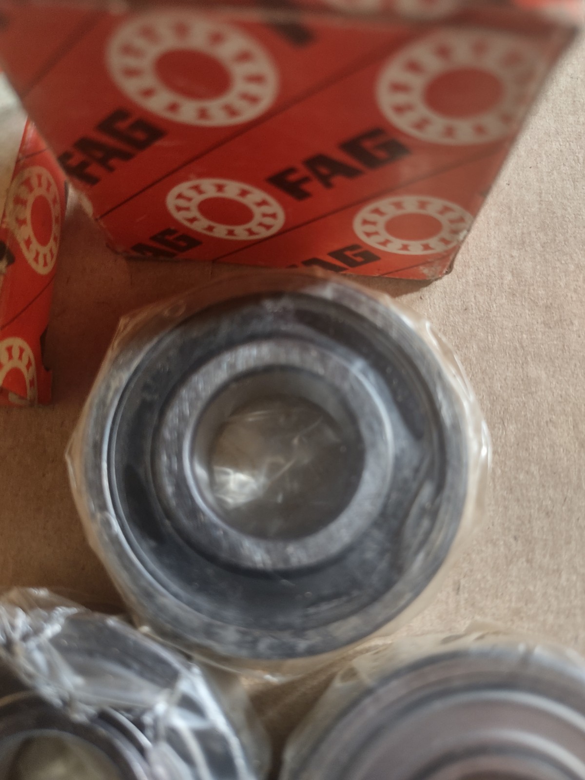 6203 FAG roller bearing Lot of 3 pc.s 2 with steel shields 1 with rubber