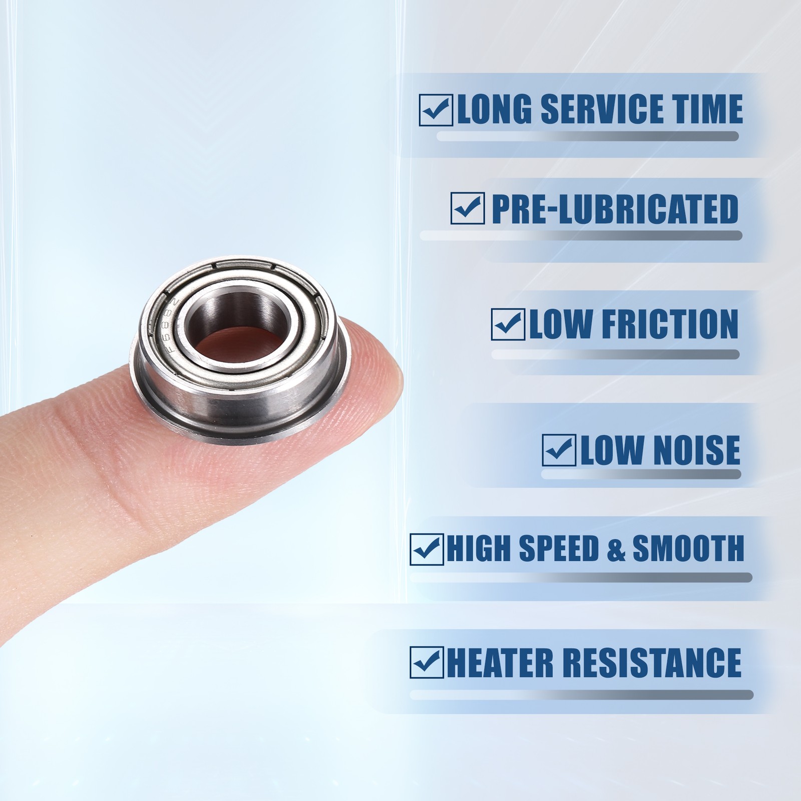 Piece of 10 F688ZZ Double Metal Shield Single Row Deep Groove Ball Bearings