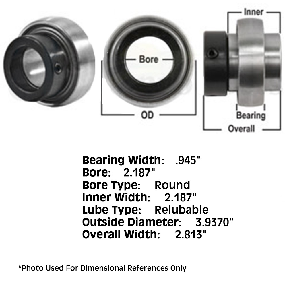 Fits JD9255 New ReLubri Fits CATable Spherical Ball Bearing w/Collar Fits John D