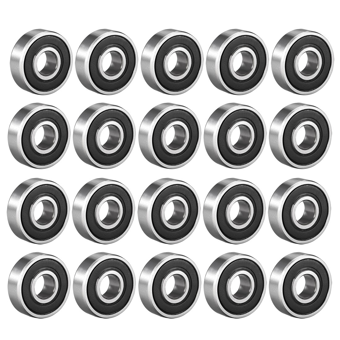 20pcs 608 2RS 608RS Deep Groove Ball Bearing Rubber Double Sealed 8x22x7mm
