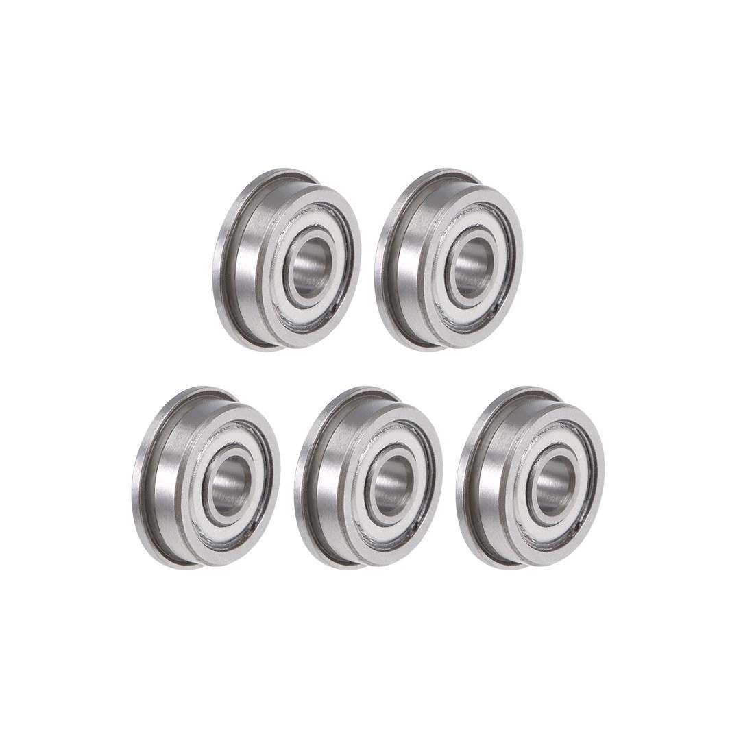 F604ZZ Flanged Ball Bearing 4x12x4mm Shielded Chrome Steel 5pcs