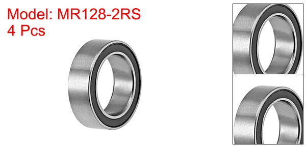 MR128-2RS Ball Bearings Z2 8x12x3.5mm Double Sealed Chrome Steel 4pcs