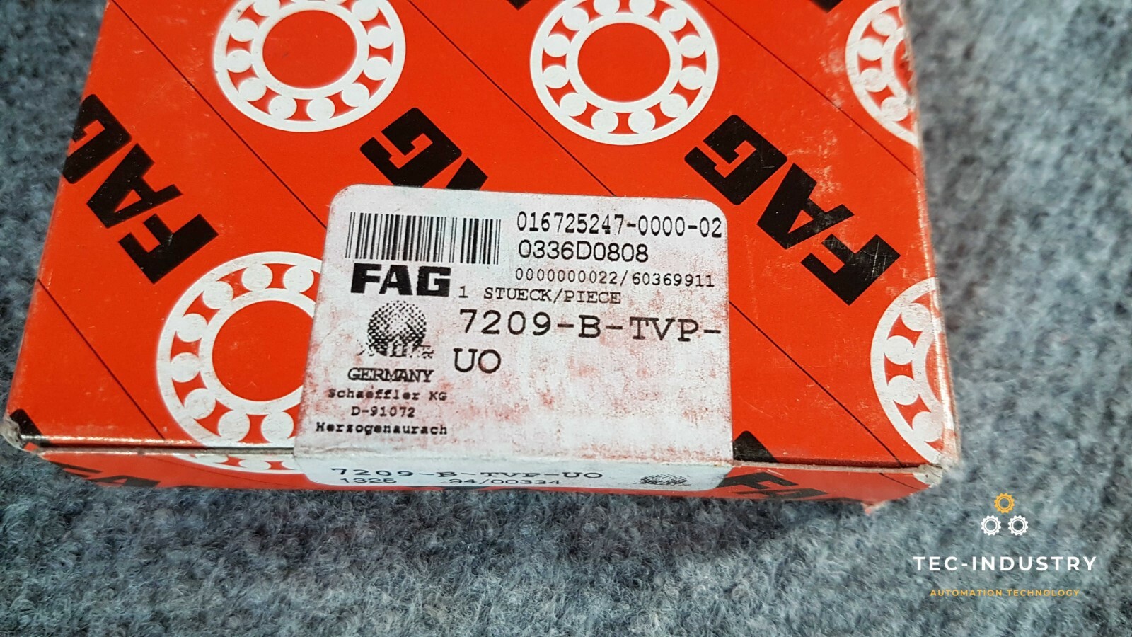 FAG | 7209-B-TVP-UO | ANGULAR CONTACT BALL BEARING | BALL BEARING | 45 x 85 x 19mm