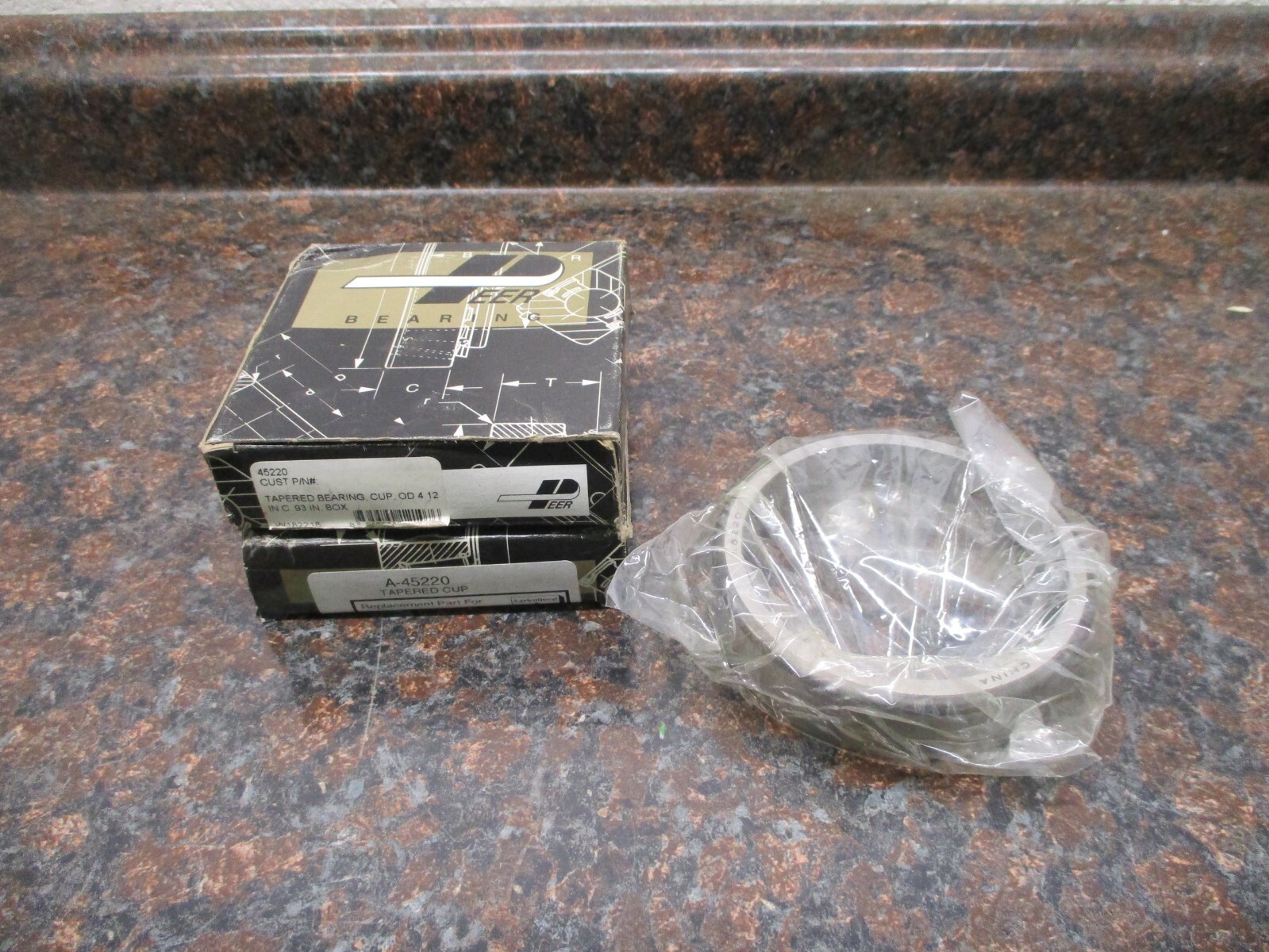 LOT OF 2 NEW PEER 45220 TAPERED BEARING CUP/RACE, AMERICAN CRANES # 274-30003