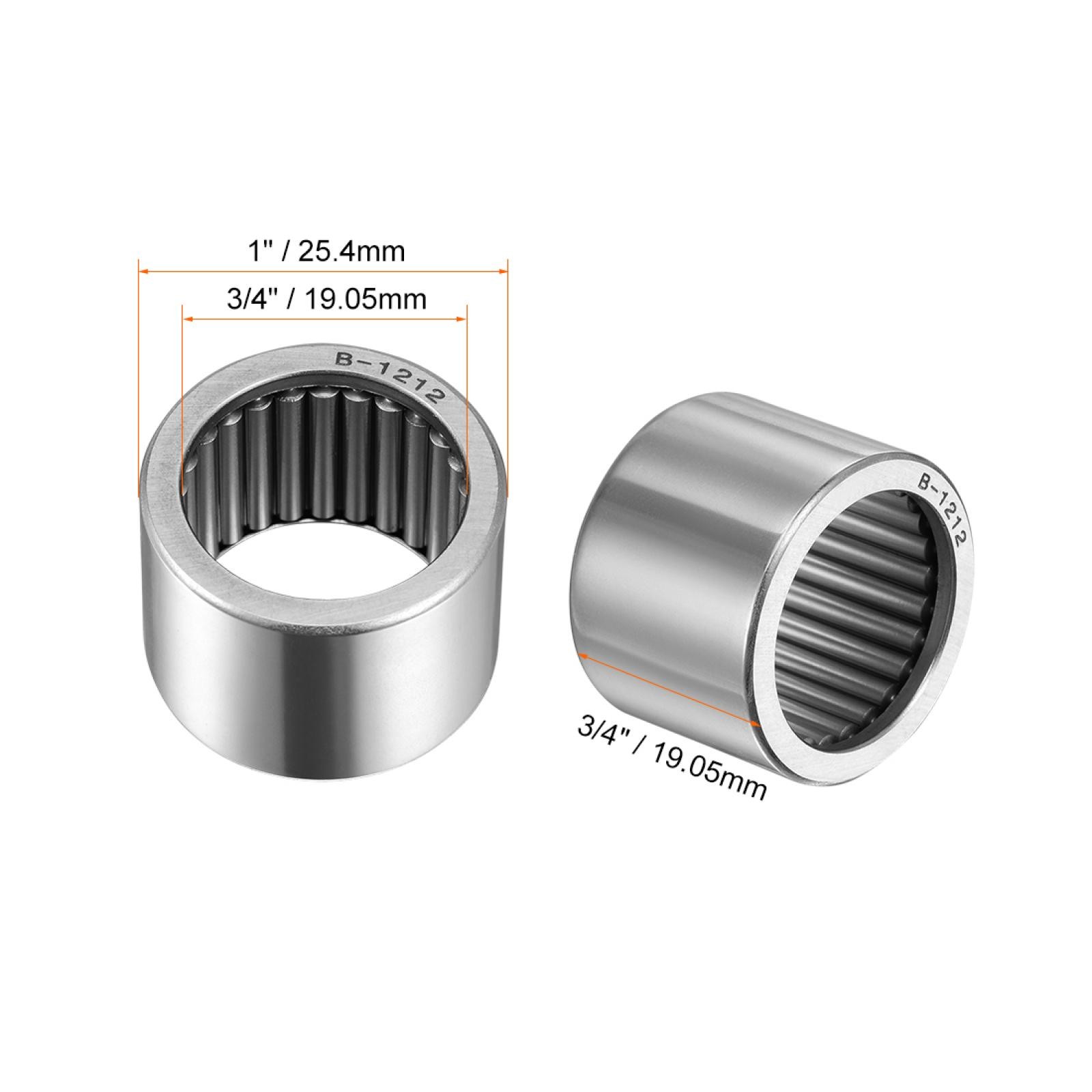 B1212 Needle Roller Bearings 3/4″ x 1″ x 3/4″ Full Complement Drawn Cup 2pcs