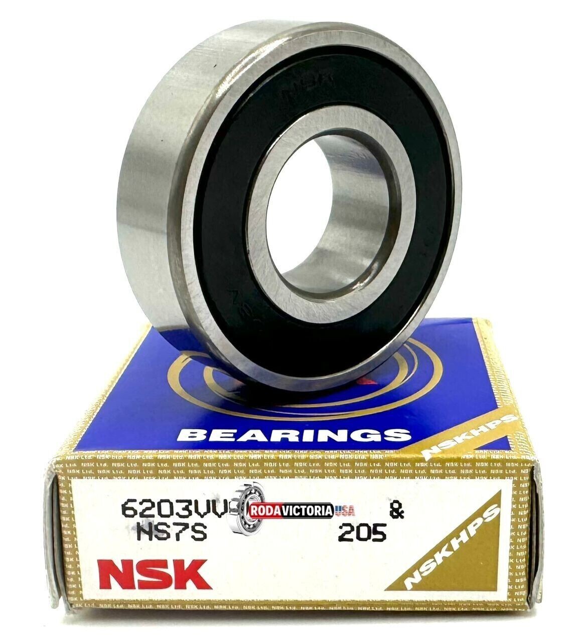 NSK 6203 VV Deep Groove Ball Bearing, Rubber Sealed 17x40x12 mm 6203 2RS