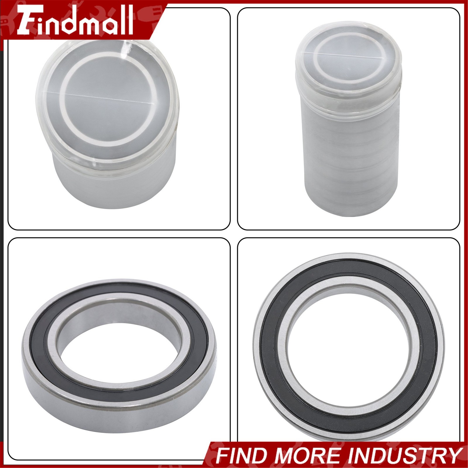 Findmall 6010-2RS Deep Groove Bearings 10pack 50x80x16mm Rubber Sealed Set