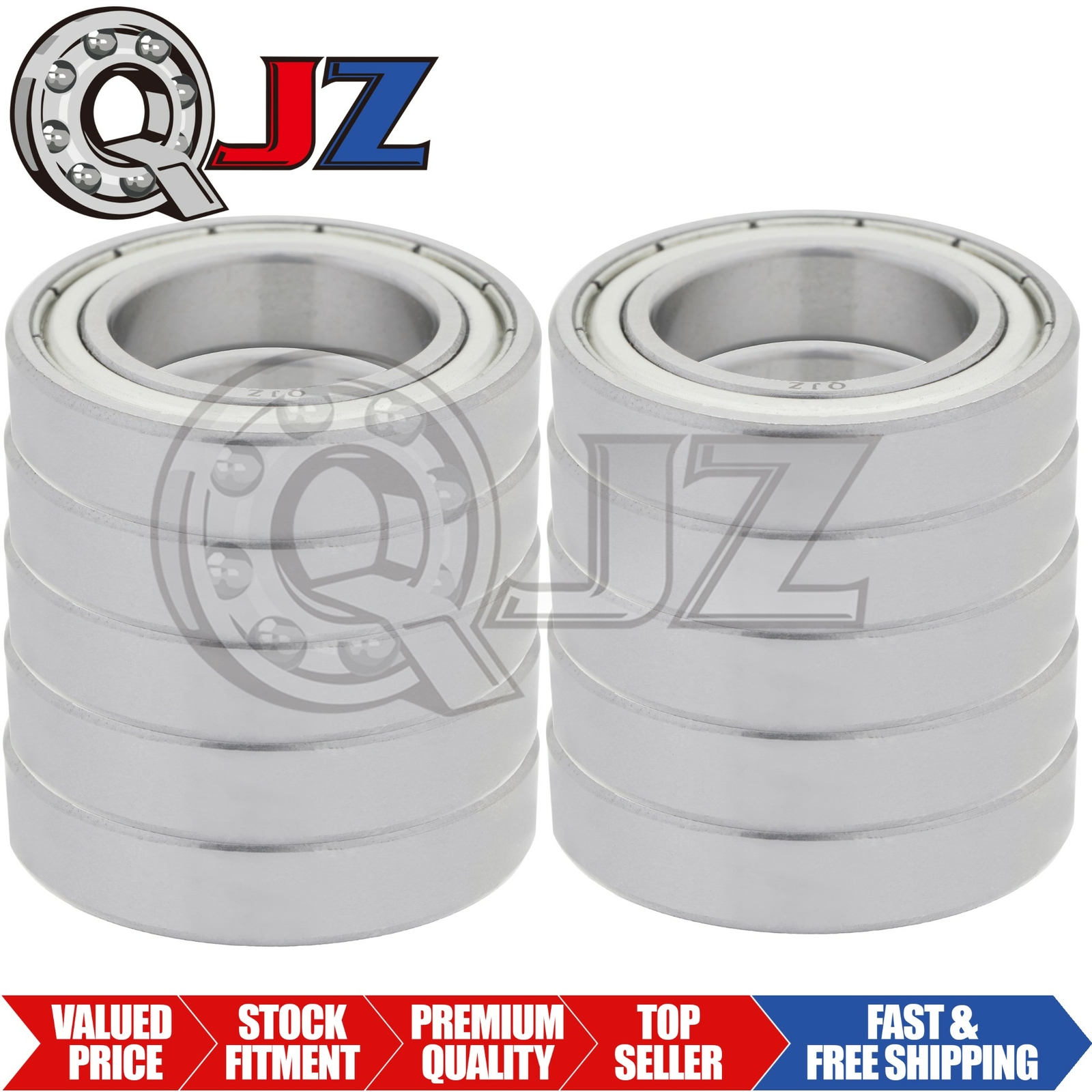 [10-Pk] 6909-ZZ Radial/Deep Groove Ball Bearing 45mm x 68mm x 12mm Metal Shield
