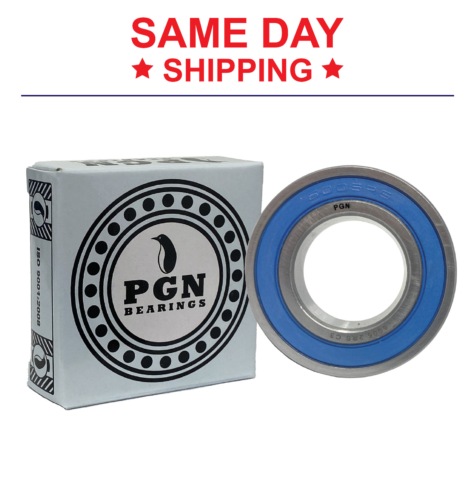 6005-2RS C3 EMQ Premium Rubber Sealed Ball Bearing, 25x47x12, 6005rs