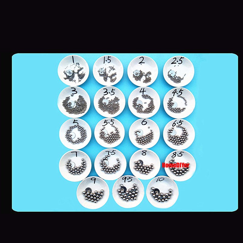 304 Stainless Steel Solid Ball Bearing Balls Metal Beads Diameter 1mm/1.5mm-10mm