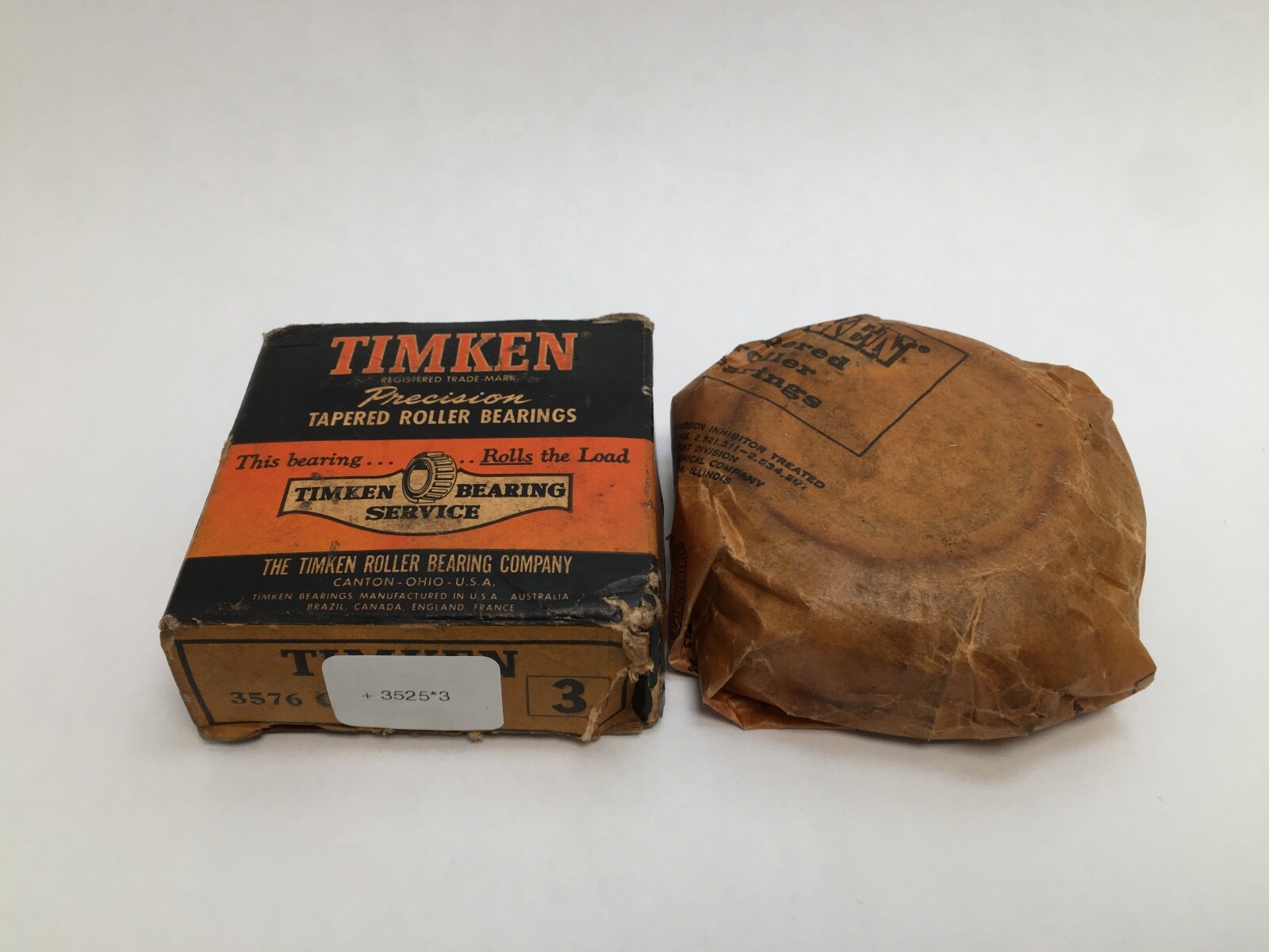 Timken 3576-3/3525-3 Taper Bearing Cone&Cup 1-5/8″ ID 3-7/16″ USA