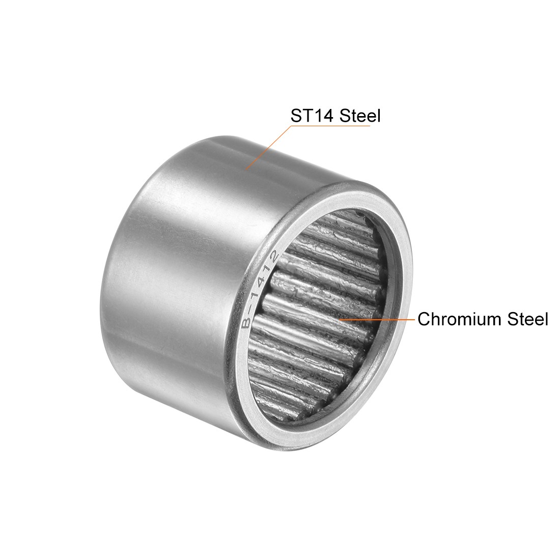 B1412 Needle Roller Bearings Full Complement 7/8″x1-1/8″x3/4″ for Machine 2Pcs