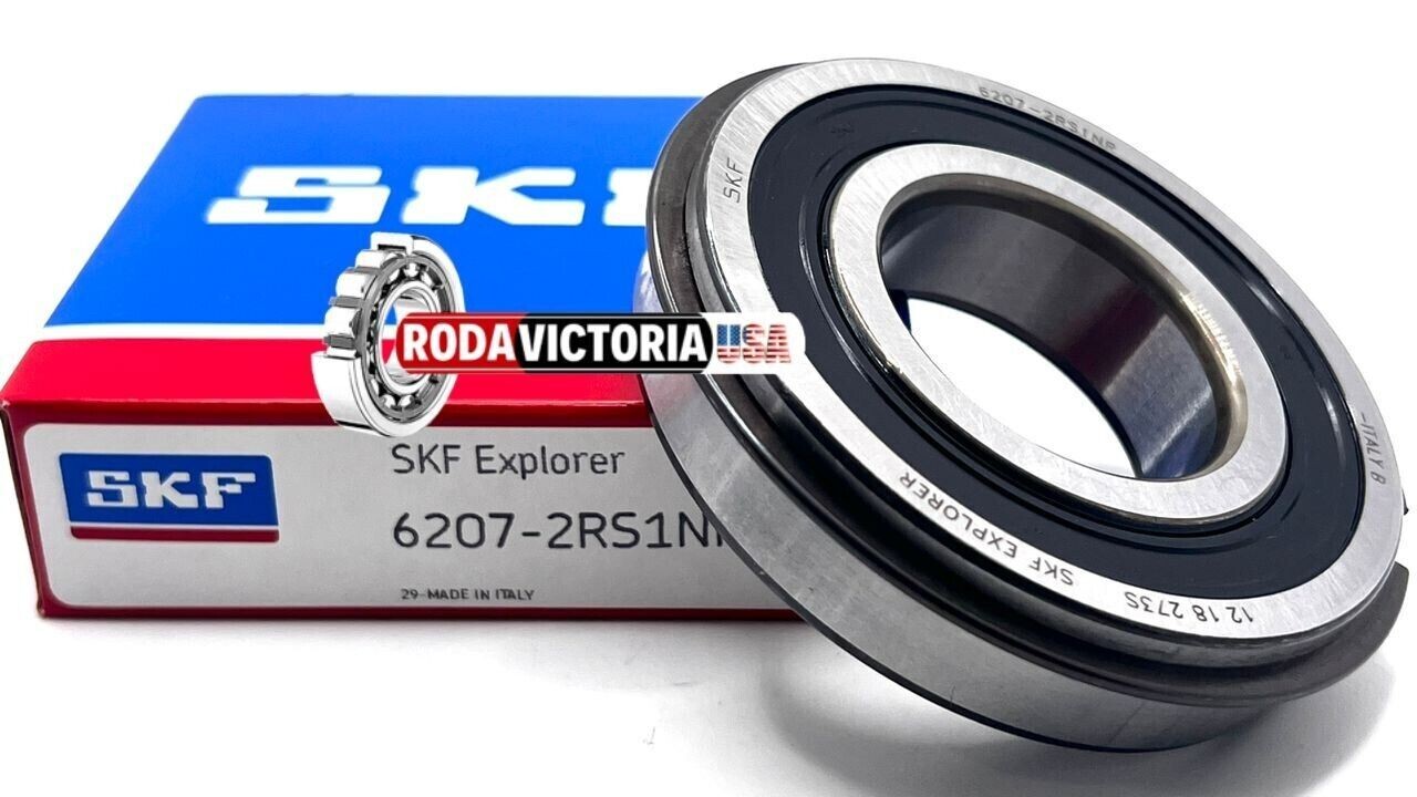 SKF 6207 2RS1 NR SEALED BALL BEARING+ SNAP RING 35x72x17mm