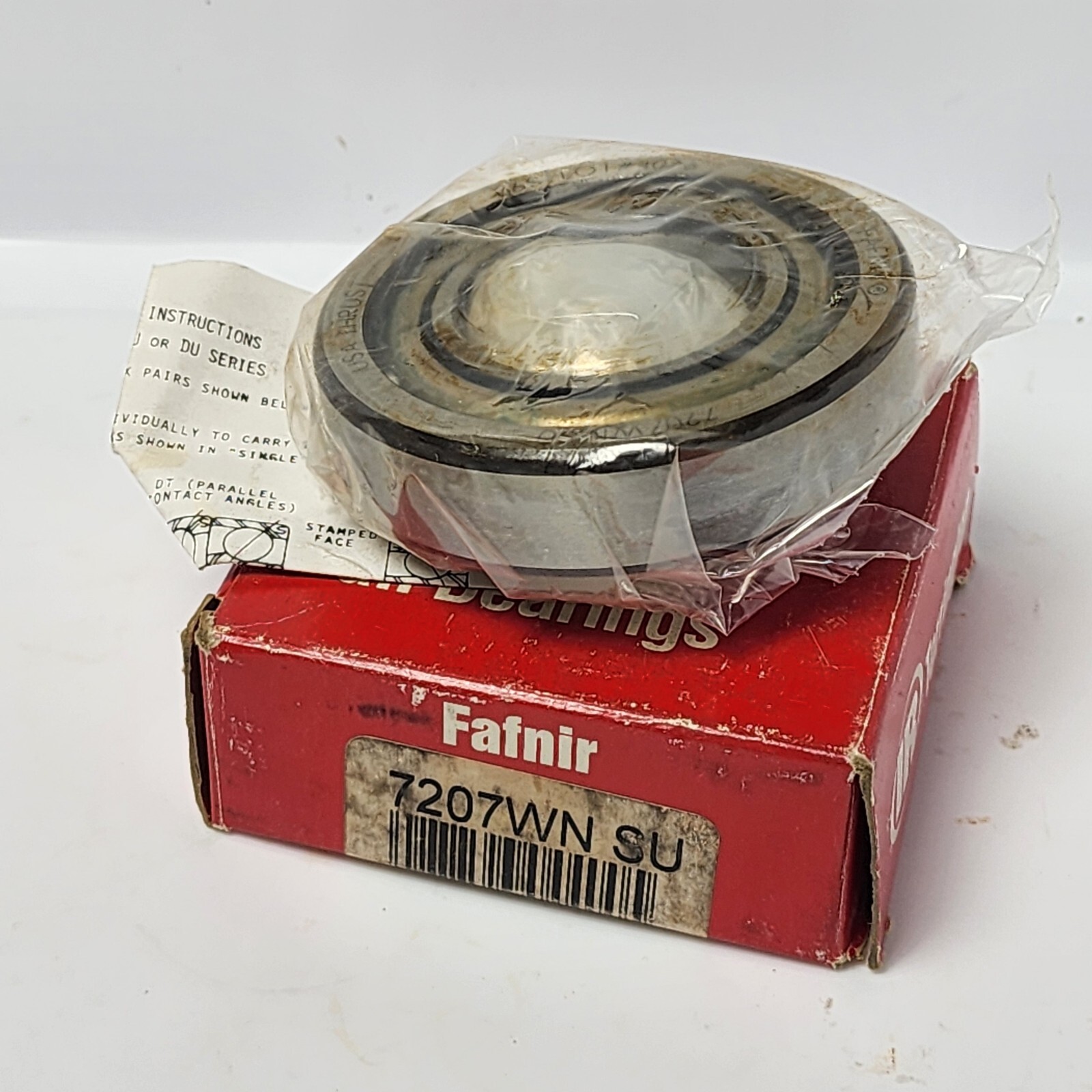 Timken Fafnir 7207WN SU Angular Contact Bearing Made in USA (Rust On O.D.)