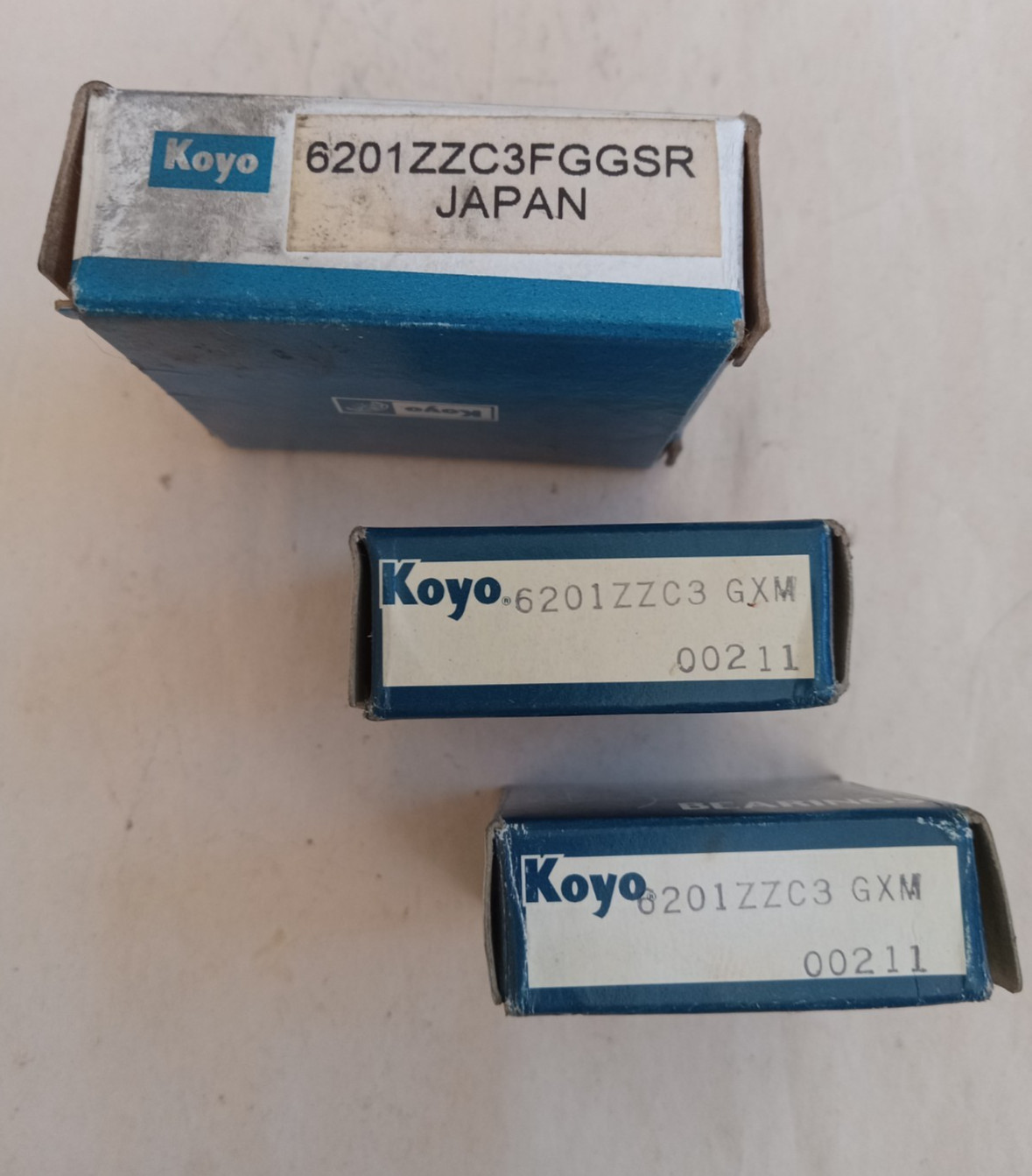 Lot of Three (3) Koyo 6201ZZC3 Deep Groove Ball Bearing