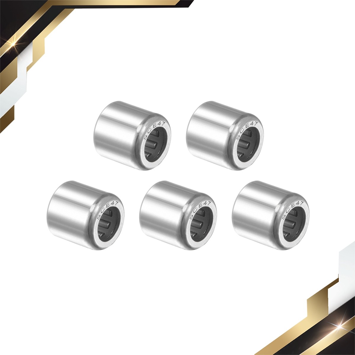 SCE47 Needle Roller Bearings Drawn Cup Open End 1/4″ Bore 7/16″ OD 7/16″ 5pcs