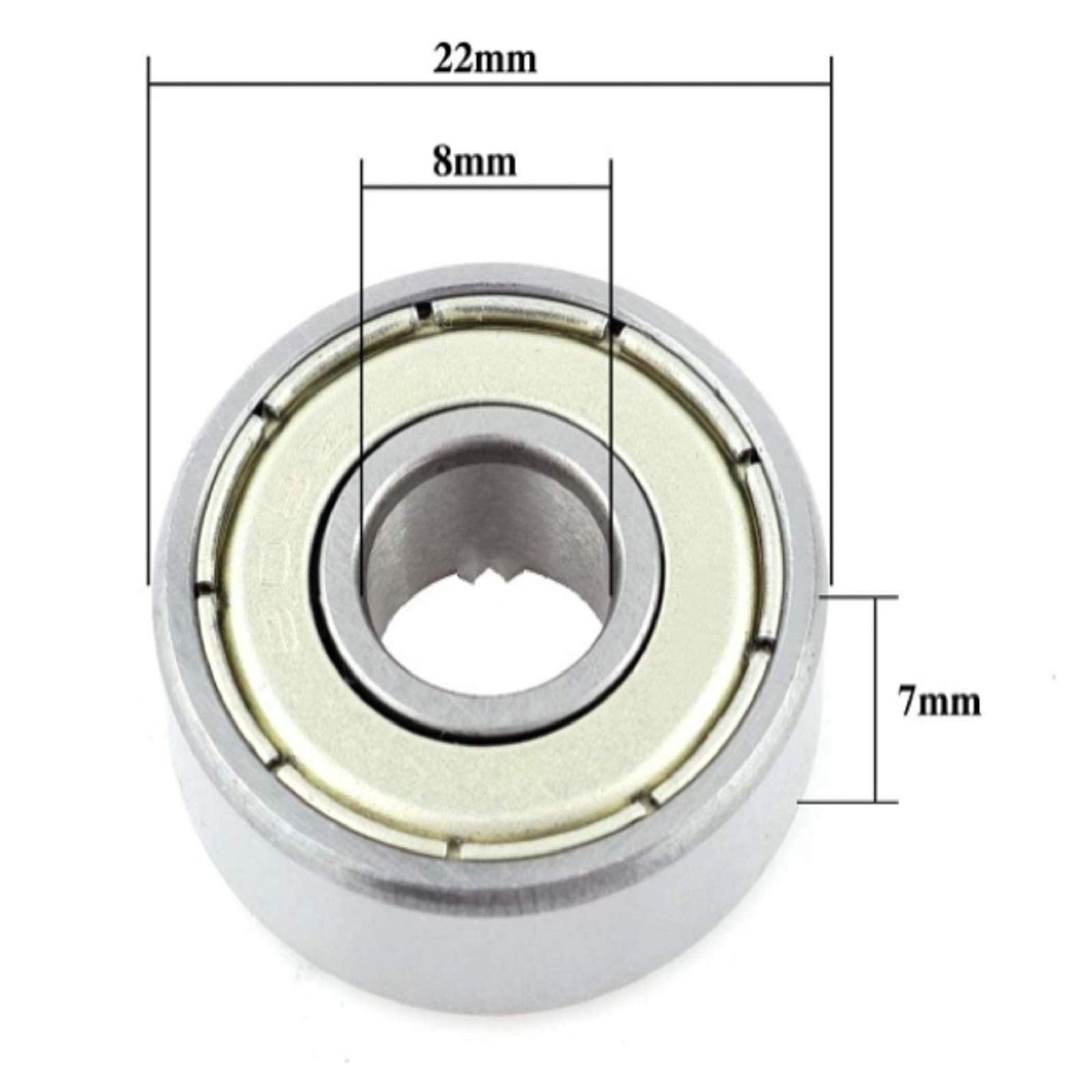 608z-Bearings Sealed Deep-Groove Ball – Miniature 8x22x7mm, Double Sealed Rub…