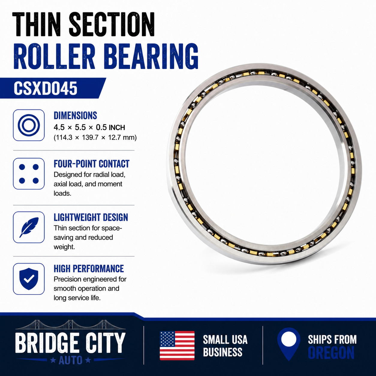 Roller Bearing Thin Section 4.5×5.5×0.5 in KD045XP0 For Thin Section RD045XP0