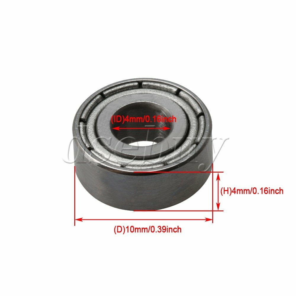4x10x4mm MR104ZZ Bearing Steel Metal Miniature Micro Ball Bearing Pack of 10