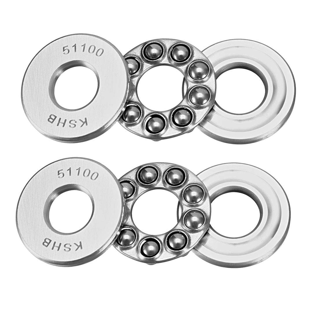 uxcell 51100 Thrust Ball Bearings 10mm x 24mm x 9mm Chrome Steel ABEC3 Single Ro