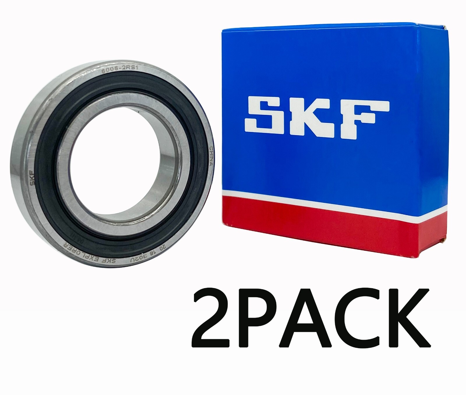2PACK New 6006-2RS SKF Brand Rubber Seal Ball Bearing 30x55x13 6006 2RS 6006RS