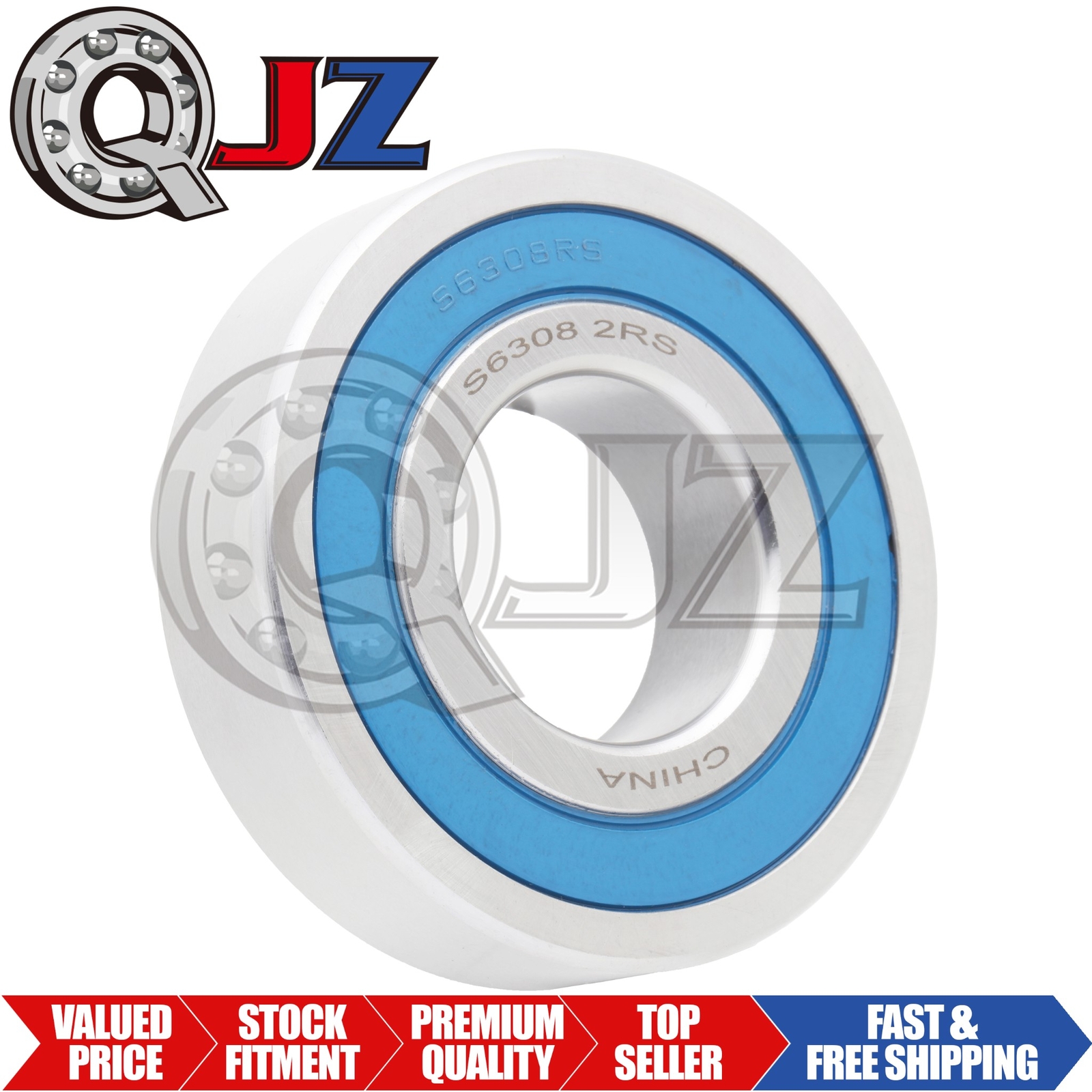 [Qty.1] S6308-2RS New Stainless Radial Ball Bearing [40mm ID x 90mm OD x 23mm W]
