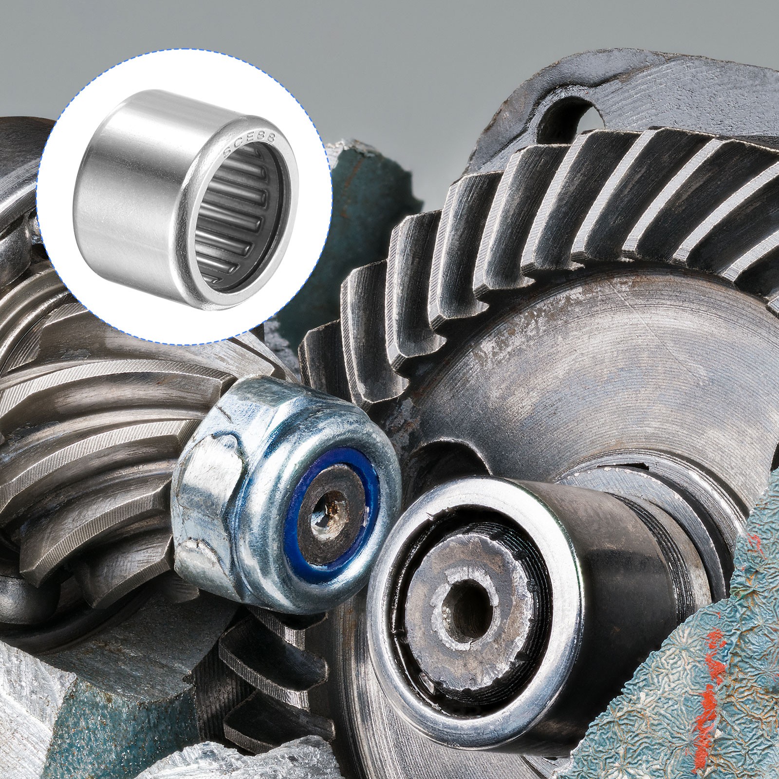 SCE88 Needle Roller Bearings 1/2 in x 11/16 in x 1/2 in 5 Packs for Industrial